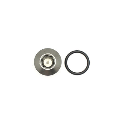 DeatschWerks 8AN ORB Male Plug Low Profile Internal Allen/Hex (Incl O-Ring) Anodized Matte Black DeatschWerks