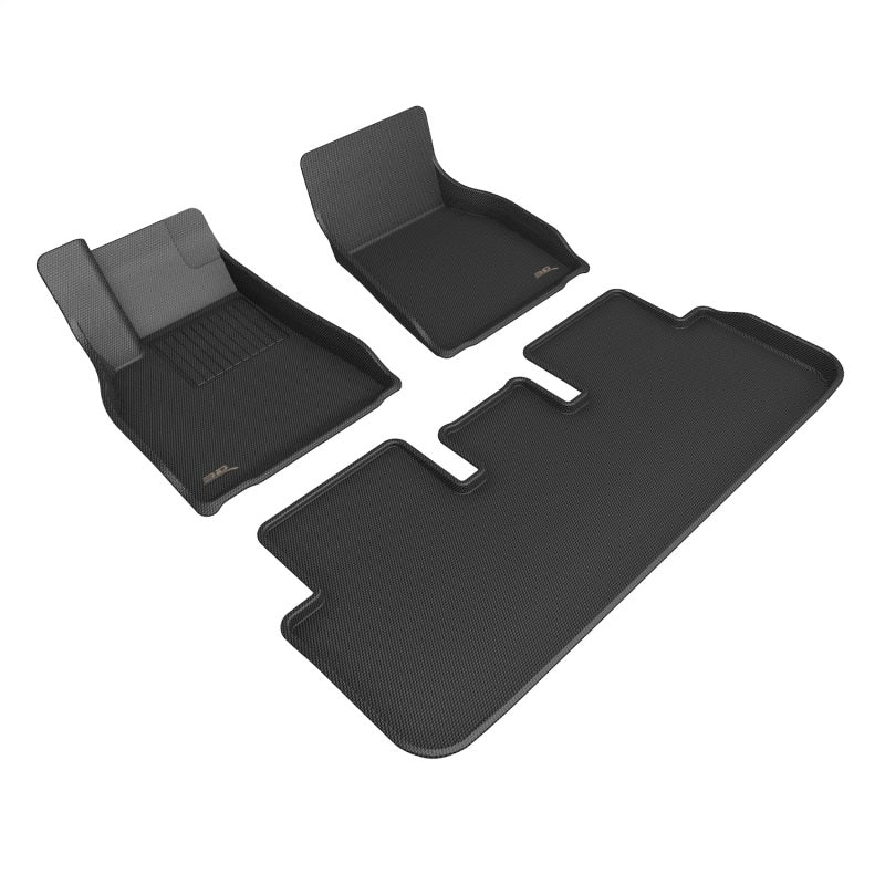 3D MAXpider 21-22 Tesla Model S Kagu 1st & 2nd Row Floormats - Black 3D MAXpider