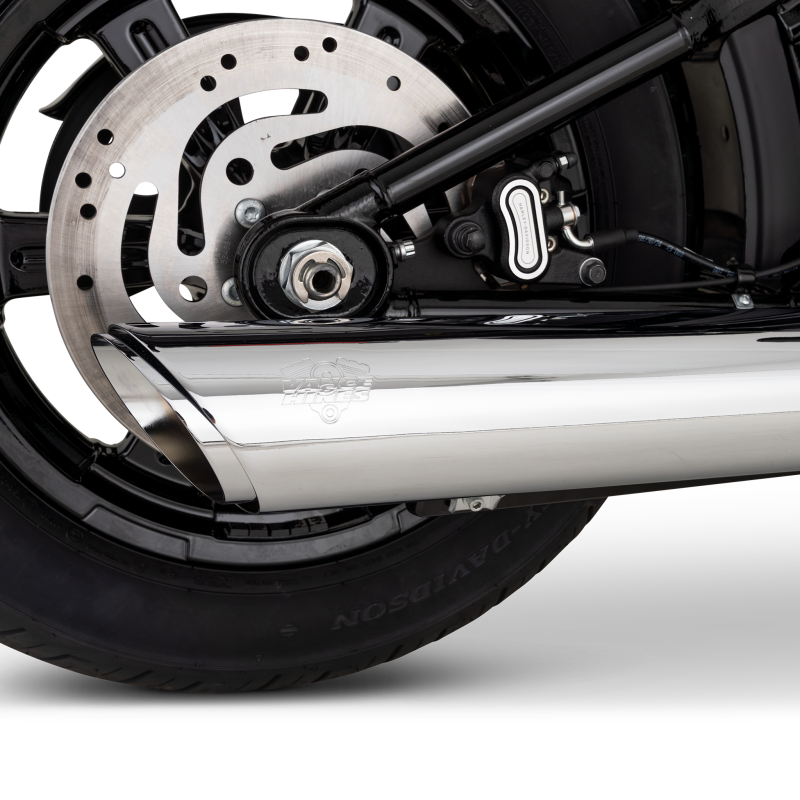 Vance & Hines 2025+ HD Softail Twin Slash 4in Round Chrome Slip-On Exhaust