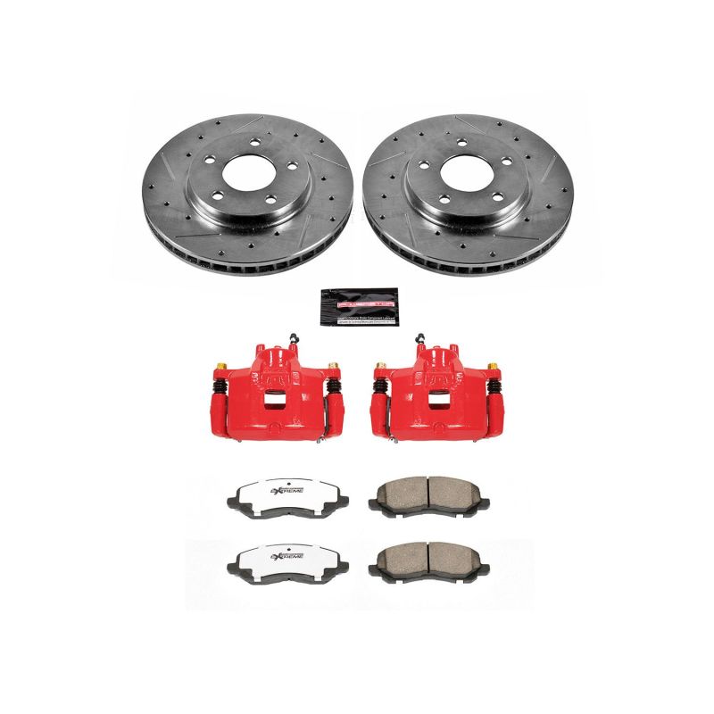 Power Stop 07-12 Dodge Caliber Front Z26 Street Warrior Brake Kit w/Calipers PowerStop