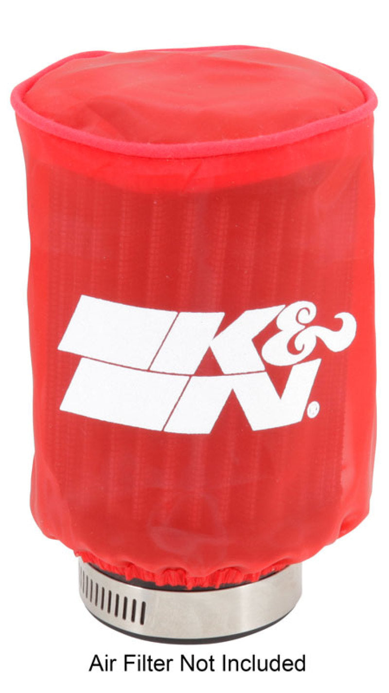 K&N Drycharger Air Filter Wrap - Round Straight - Red Closed Top 3in Inside Dia x 4in Height K&N Engineering