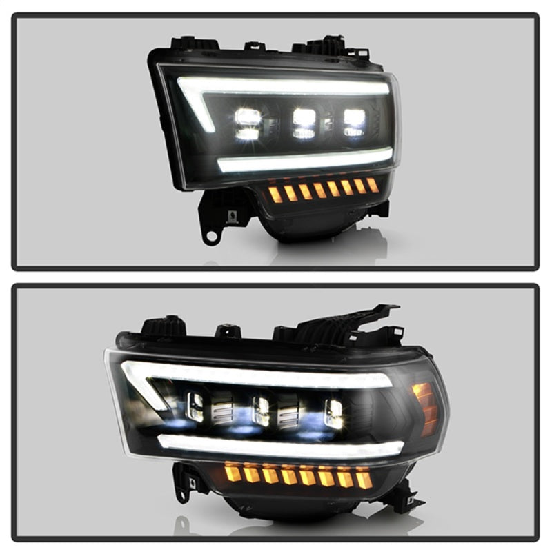 Spyder 19-22 Dodge Ram 2500/3500 (Halogen Model Only) Proj. Headlights (PRO-YD-DR19HDHALAP-SEQ-BK) SPYDER