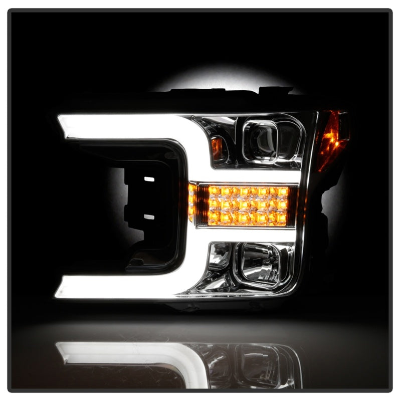 Spyder Signature Ford F150 18-19 (Halogen Model) Proj. Headlights - Chrome (PRO-YD-FF15018-LBSEQ-C) SPYDER