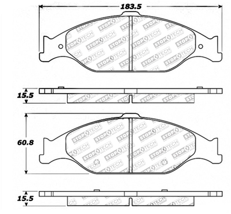 StopTech Premium Ceramic Brake Pads - 308.08040