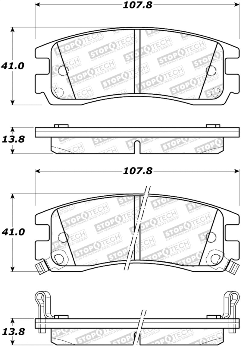 StopTech Premium Ceramic Brake Pads - 308.06980 Stoptech