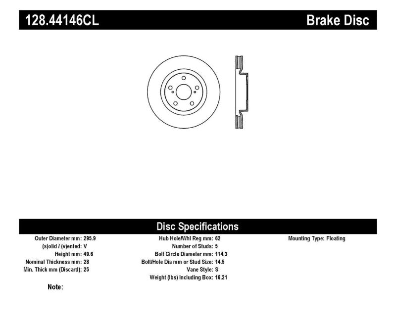 StopTech 07-13 Lexus ES 250/ES 300/ ES330/ES350 SportStop Drilled Left CRYO Front Rotor Stoptech