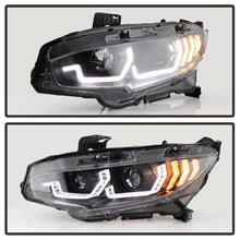 Load image into Gallery viewer, Spyder Honda Civic 16- 2DR/4DR/Hatchback Projector Headlights - Black PRO-YD-HC16SI-SEQGR-BK