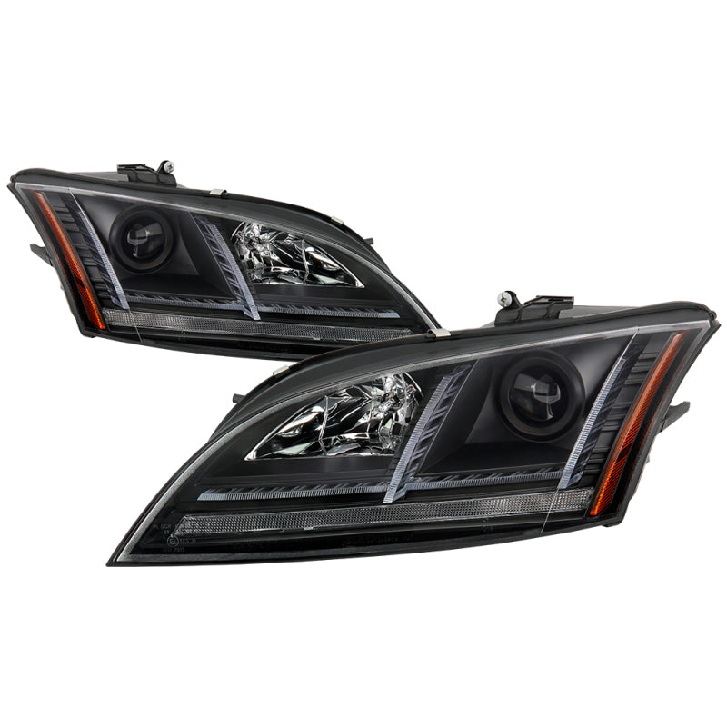 Spyder 08-15 Audi TT (HID Model Only) Projector Headlights - Sequential Signal - Black SPYDER