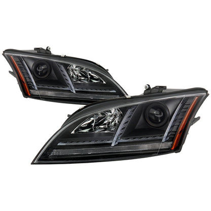 Spyder 08-15 Audi TT (HID Model Only) Projector Headlights - Sequential Signal - Black SPYDER
