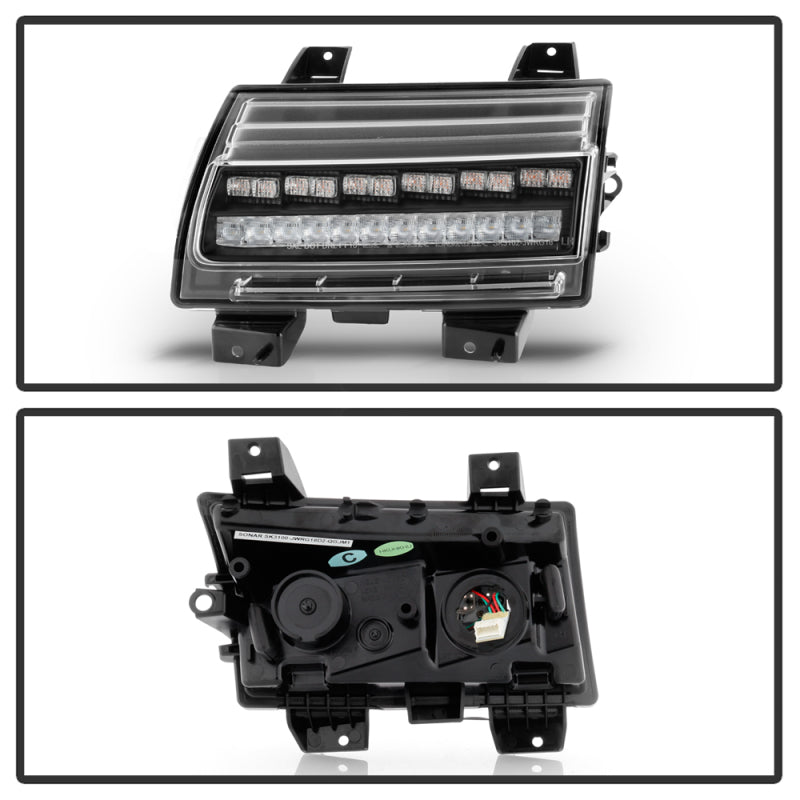 Spyder Jeep Wrangler 2018-2019 ( LED Model Only) LED Front Bumper Lights - Sequential Signal - Black SPYDER