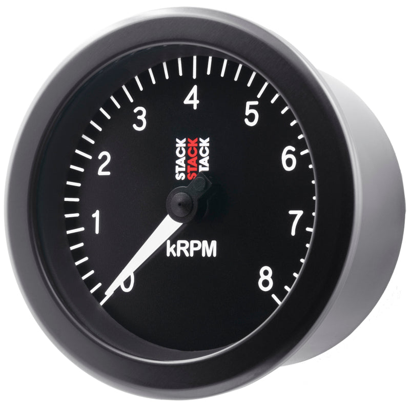 Autometer Stack Sport 88mm 0-8K RPM Tachometer - Black ST100-08