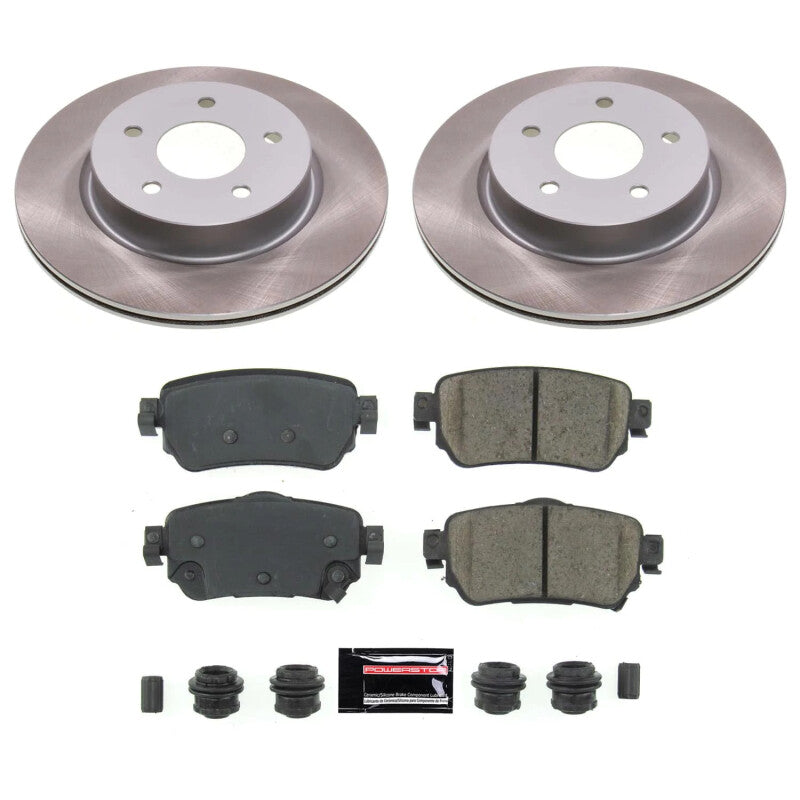 Power Stop 19-21 Nissan Rogue Sport Rear Semi-Coated Rotor Kit PowerStop