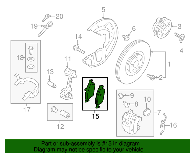 Genuine OEM Volvo Brake Pad Kit (Front) - (32373125) X1