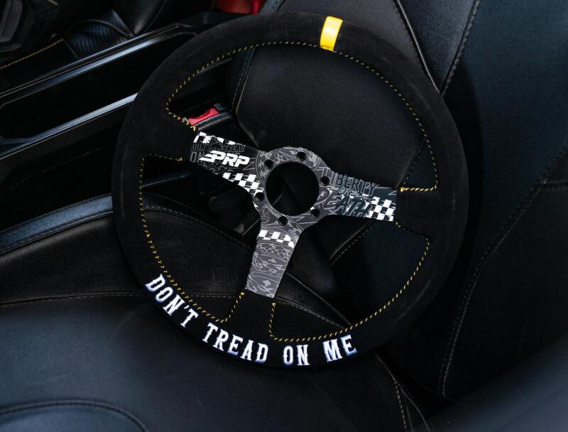 PRP Deep Dish Suede Steering Wheel - Dont Tread on Me G249-TR