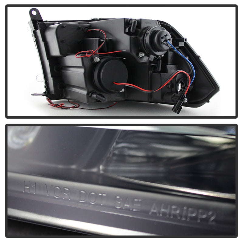 Spyder Dodge Ram 1500 09-14 Projector Headlights Halogen- LED Halo LED - Blk Smke PRO-YD-DR09-HL-BSM SPYDER