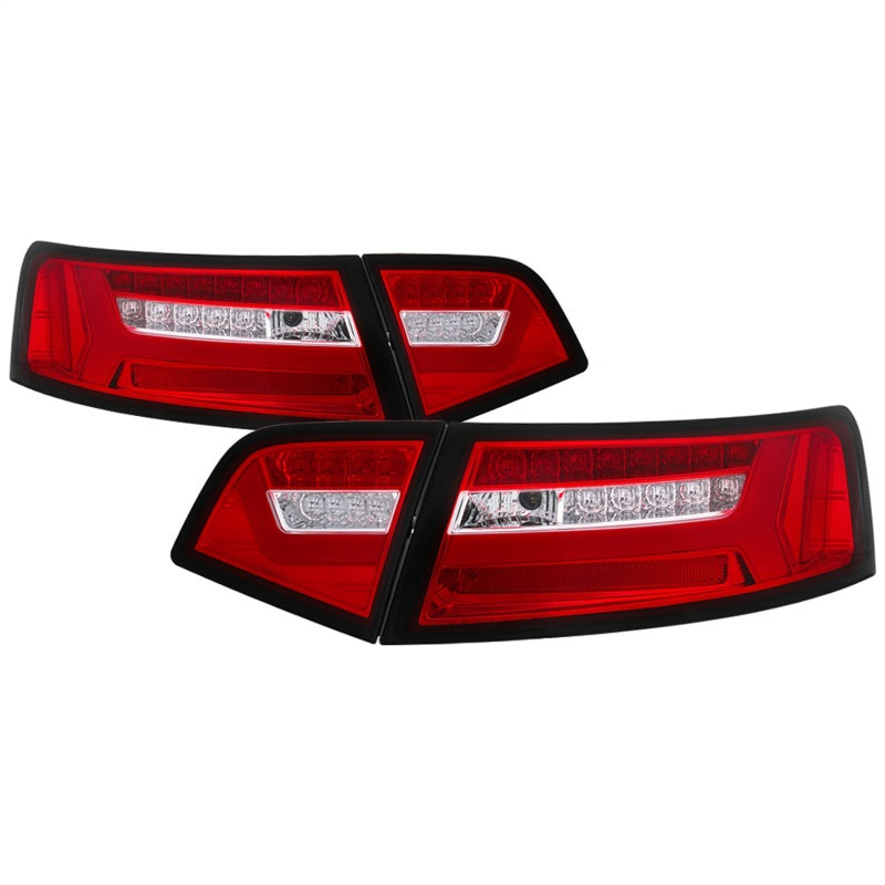 Spyder 09-11 Audi A6 LED Tail Lights - Red Clear (ALT-YD-AA609-LED-RC) SPYDER