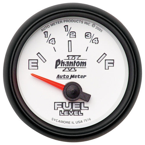 AutoMeter Chrono 2-1/16in 0E 240E-33F Ohm Electric Fuel Level Gauge - Chrome 9716