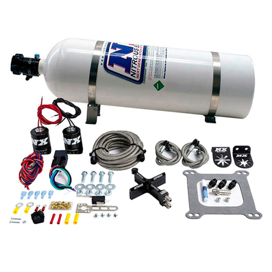 Nitrous Express 4150 Covert Crossbar Plate System, Stage 6 50-300 HP (15 lb Bottle) - 63541-15