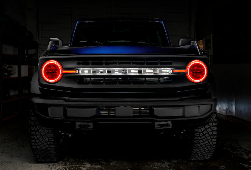 Oracle 21-22 Ford Bronco Headlight Halo Kit w/DRL Bar - Base Headlights ColorSHIFT -w/2.0 Controller