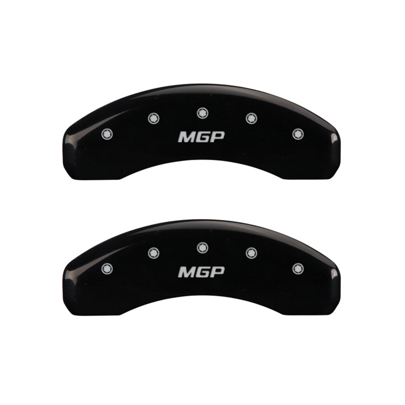 MGP 4 Caliper Covers Engraved Front & Rear MGP Black Finish Silver Characters 2018 Tesla S MGP