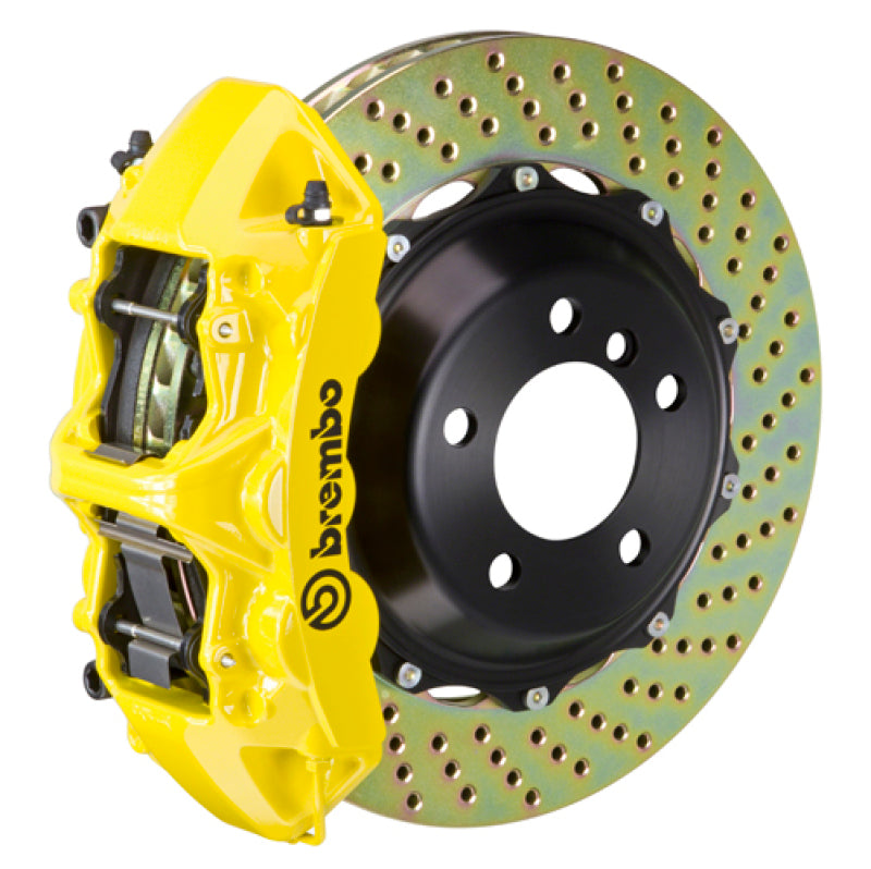 Brembo 07-15 TT 2.0T Front GT BBK 6 Piston Cast 355x32 2pc Rotor Drilled- Yellow Brembo