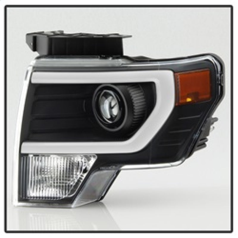 xTune Ford F150 Projector Headlights - Light Bar DRL - Black PRO-JH-FF15009-LBDRL-BK SPYDER