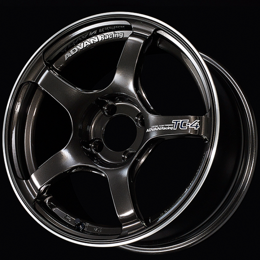 ADVAN Racing TC-4 16x7.5 +35 4x100 Wheel - Black Gunmetallic & Ring - YAD6F35ABGR