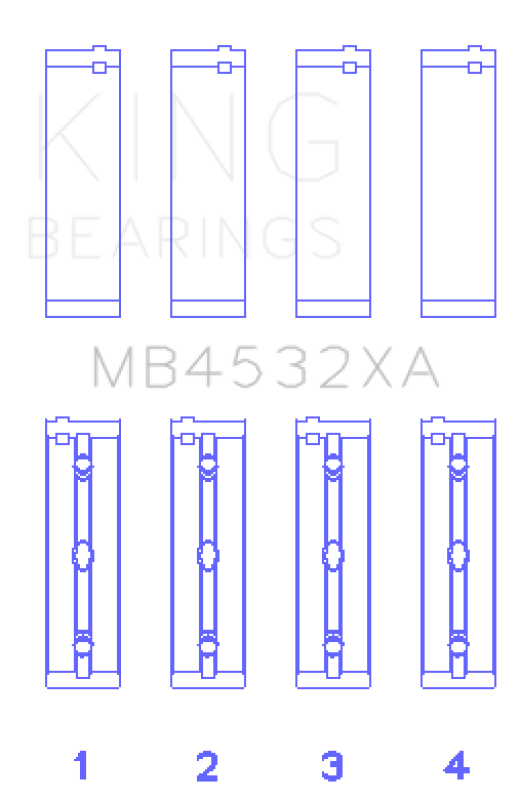 King Engine Bearings Mercedes Benz Om 642.822/36/910/20/30/70 (Size +0.25mm) Main Bearing Set