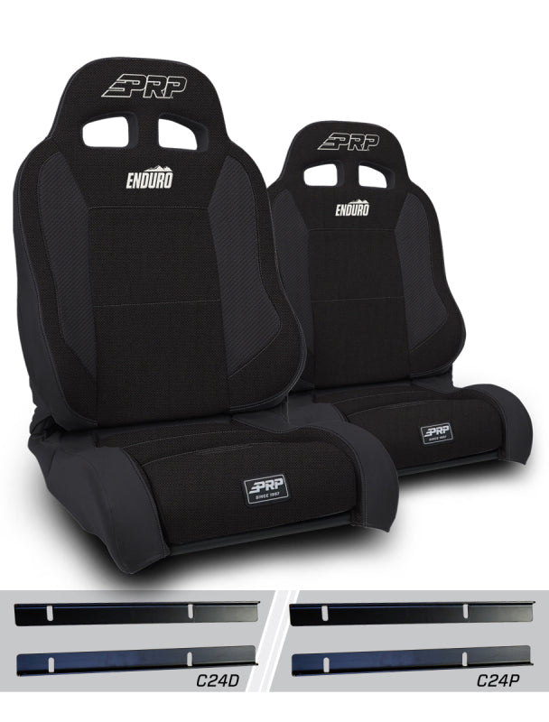 PRP 03-06 Jeep Wrangler TJ Enduro Elite Suspension Seat - Trek Edition - Black (Pair) A89010-C24-50