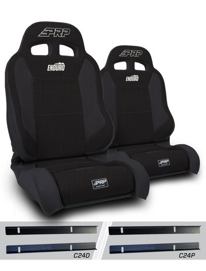 PRP 03-06 Jeep Wrangler TJ Enduro Elite Suspension Seat - Trek Edition - Black (Pair) A89010-C24-50