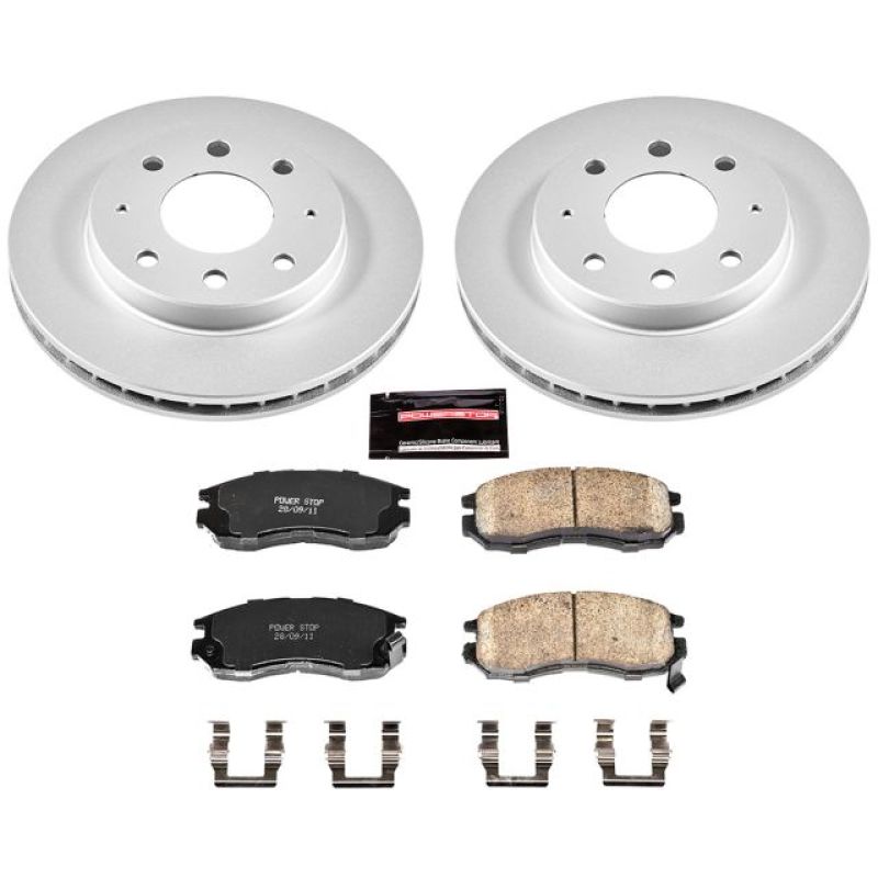 Power Stop 93-95 Eagle Summit Front Z17 Evolution Geomet Coated Brake Kit PowerStop