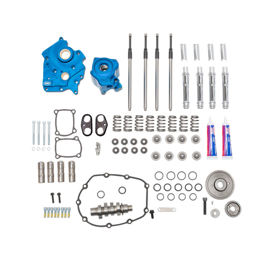 S&S Cycle 2017+ M8 Models Gear Drive 550G Cam Chest Kit w/ Chrm Pushrod Tubes - Oil Cooled Incl. VVT