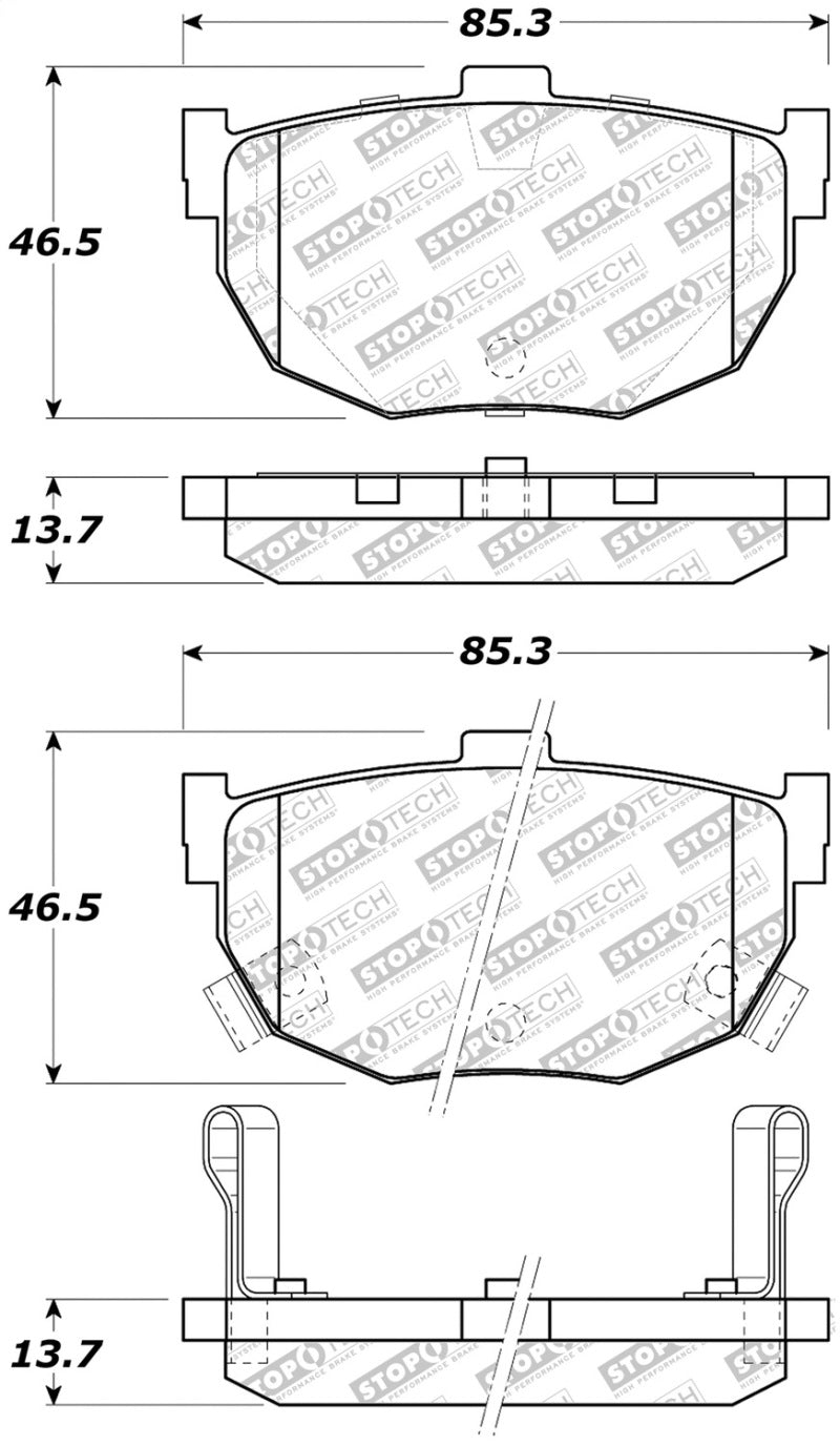 StopTech Street Disc Rear Brake Pads - 305.03230 Stoptech