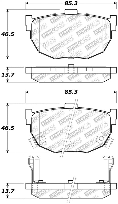 StopTech Street Disc Rear Brake Pads - 305.03230 Stoptech