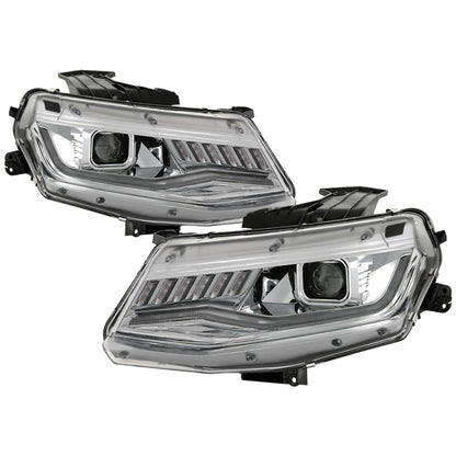 Spyder Chevy Camaro 16-18 (Do Not Fit Halogen) Projector Headlights Chrome PRO-YD-CCAM16HIDSI-SEQ-C SPYDER