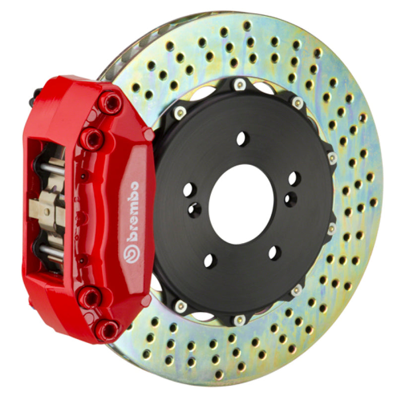 Brembo 92-98 318i/325i (Excl. xDrive) Front GT BBK 4 Piston Cast 2pc 320x28 2pc Rotor Drilled-Red Brembo