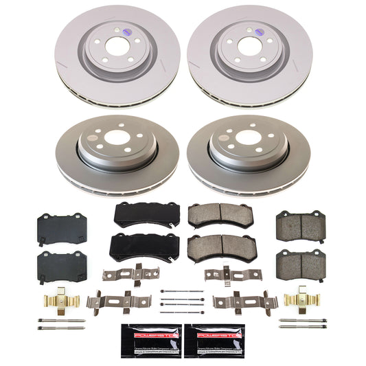 Power Stop 2021 Jeep Grand Cherokee Front and Rear Z17 Coated Brake Kit