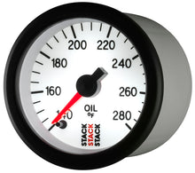 Load image into Gallery viewer, Autometer Stack 52mm 140-280 Deg F 1/8in NPTF Male Pro Stepper Motor Oil Temp Gauge - White