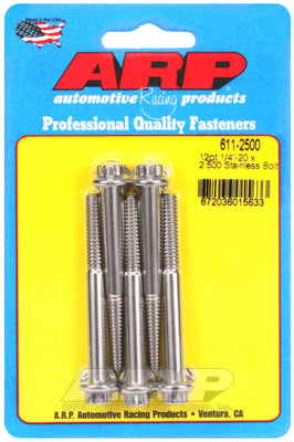 ARP 1/4-20 x 2.500 12pt SS SAE Bolt Kit (5/pkg) ARP