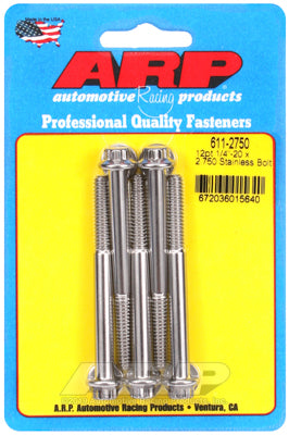 ARP 1/4-20 x 2.750 12pt SS SAE Bolt Kit (5/pkg) ARP