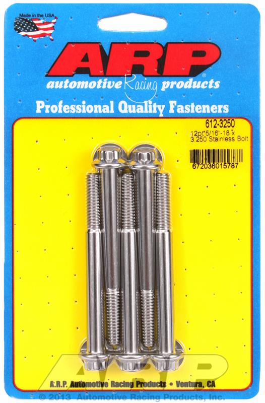 ARP 5/16-18 x 3.250 12pt Stainless Steel SAE Bolt Kit 612-3250