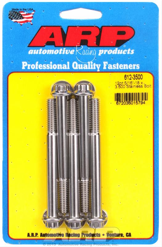 ARP 5/16 - 18 X 3.500 Stainless Steel 12PT Bolts (5PK) 612-3500