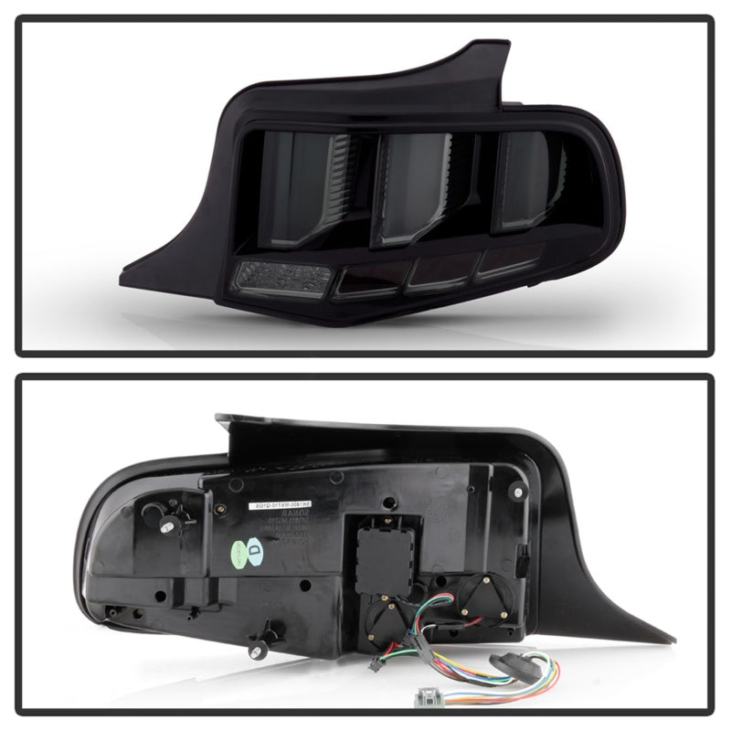 Spyder 10-12 Ford Mustang Light Bar Seq Turn Signal LED Tail Lights - Smoke ALT-YD-FM10-LED-SM SPYDER