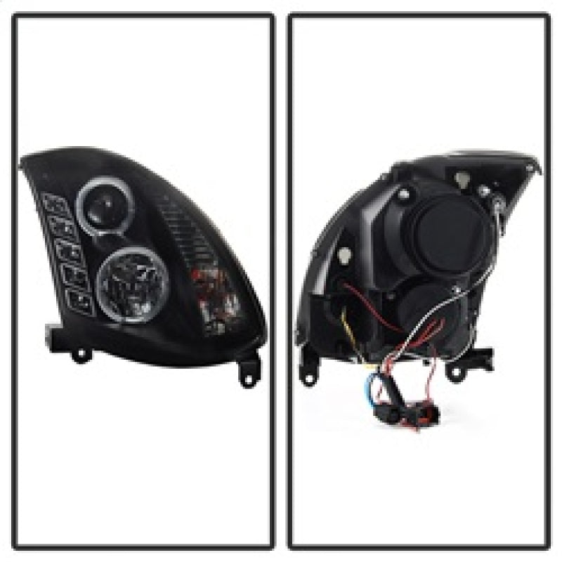 Spyder Infiniti G35 03-07 2DR Projector Halogen - LED Halo DRL Blk High H4 PRO-YD-IG35032D-DRL-BK SPYDER