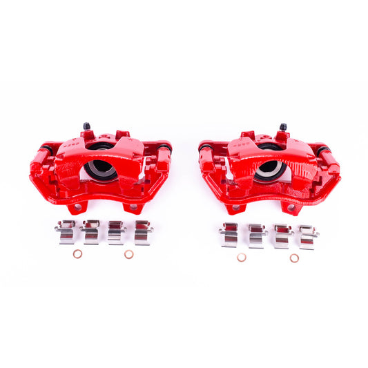 Power Stop 2018 Jeep Wrangler Rear Red Calipers w/Brackets - Pair PowerStop