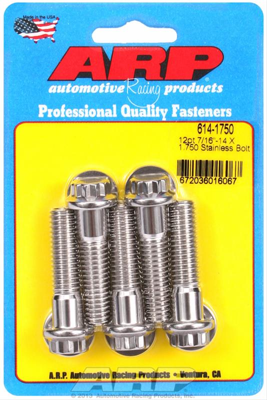 ARP 7/16in - 14 X 1.750 1/2in 12pt SS Bolts (5/pkg) 614-1750