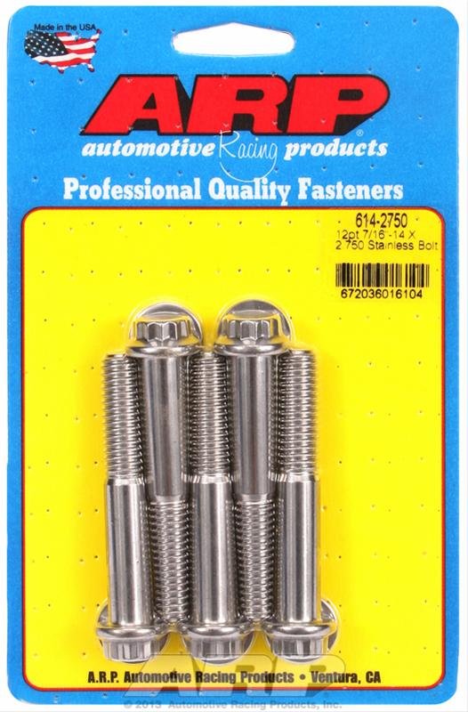 ARP 7/16 Inch -14x2.750 12pt Wrenching SS Bolts (5/pkg)