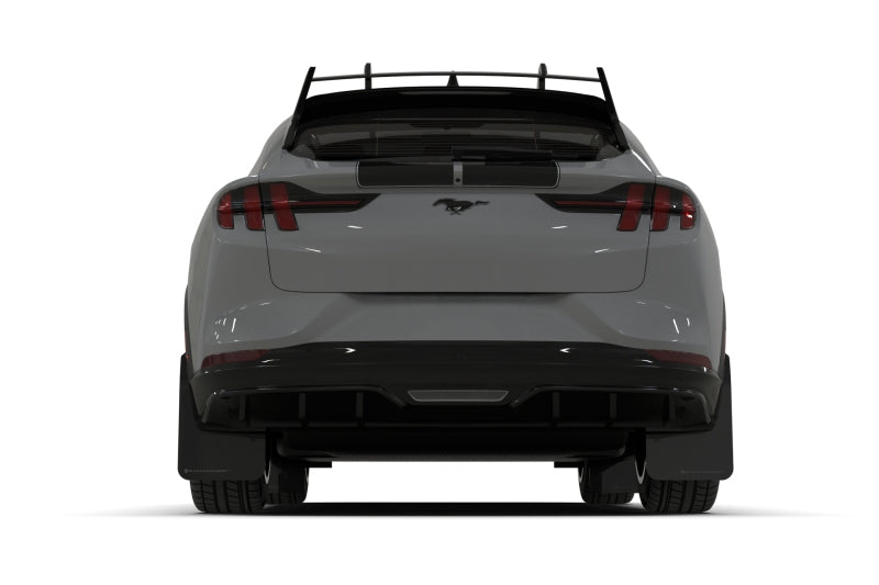 Rally Armor 2021-24 Ford Mach-E Rally Edition Black UR Mud Flap Metallic Black Logo