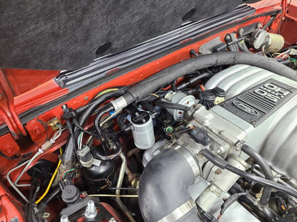 J&L 86-93 Ford Mustang 5.0 302 Passenger Side Oil Separator 3.0 - Clear Anodized J&L