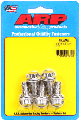 ARP 3/8 in.-16 RH Thread, 0.750 in 12 Point SS 300 Bolts - Set of 5